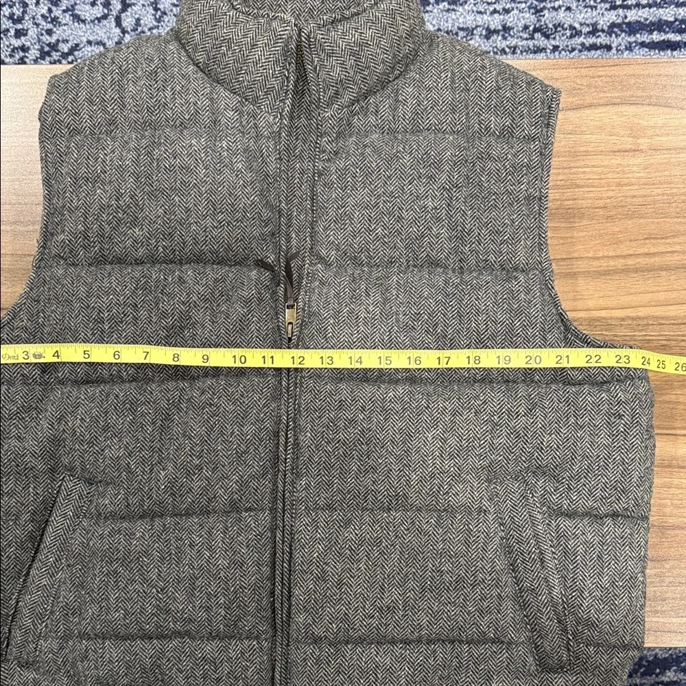 LOGG By H&M Men's Herringbone Quilted Wood Blend Vest Size XL Preppy Business